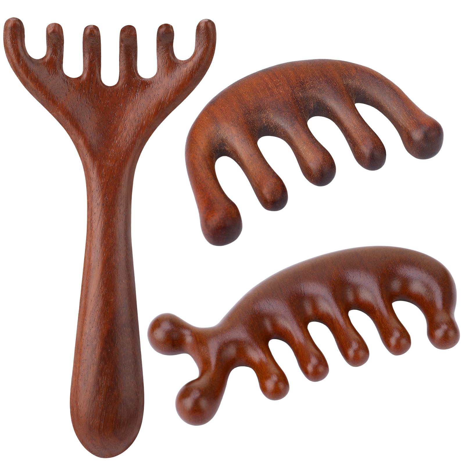 ProSuites 3 Pcs Wooden Head Scalp Massager Comb, Head Massage Tool for Relaxation Hair Gua Sha Comb for Mother,Gaughter,Wife
