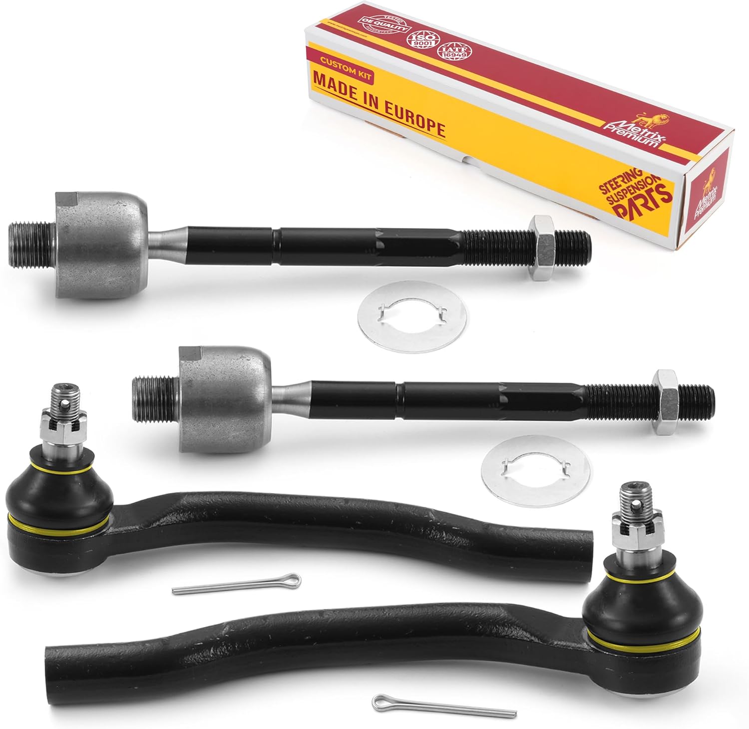 Metrix Premium 4PC Inner & Outer Tie Rod End Kit for 2003-2008 Honda Pilot & 2001-2006 Acura MDX - Exceeds OEM, Greasable, Made in Europe
