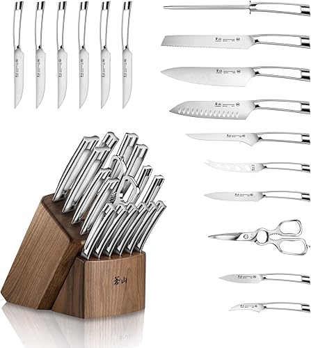 Miniatura 2 de Cangshan N1 Series 1024784 - Juego de cuchillos forjados de acero alemán, 17 piezas, nogal