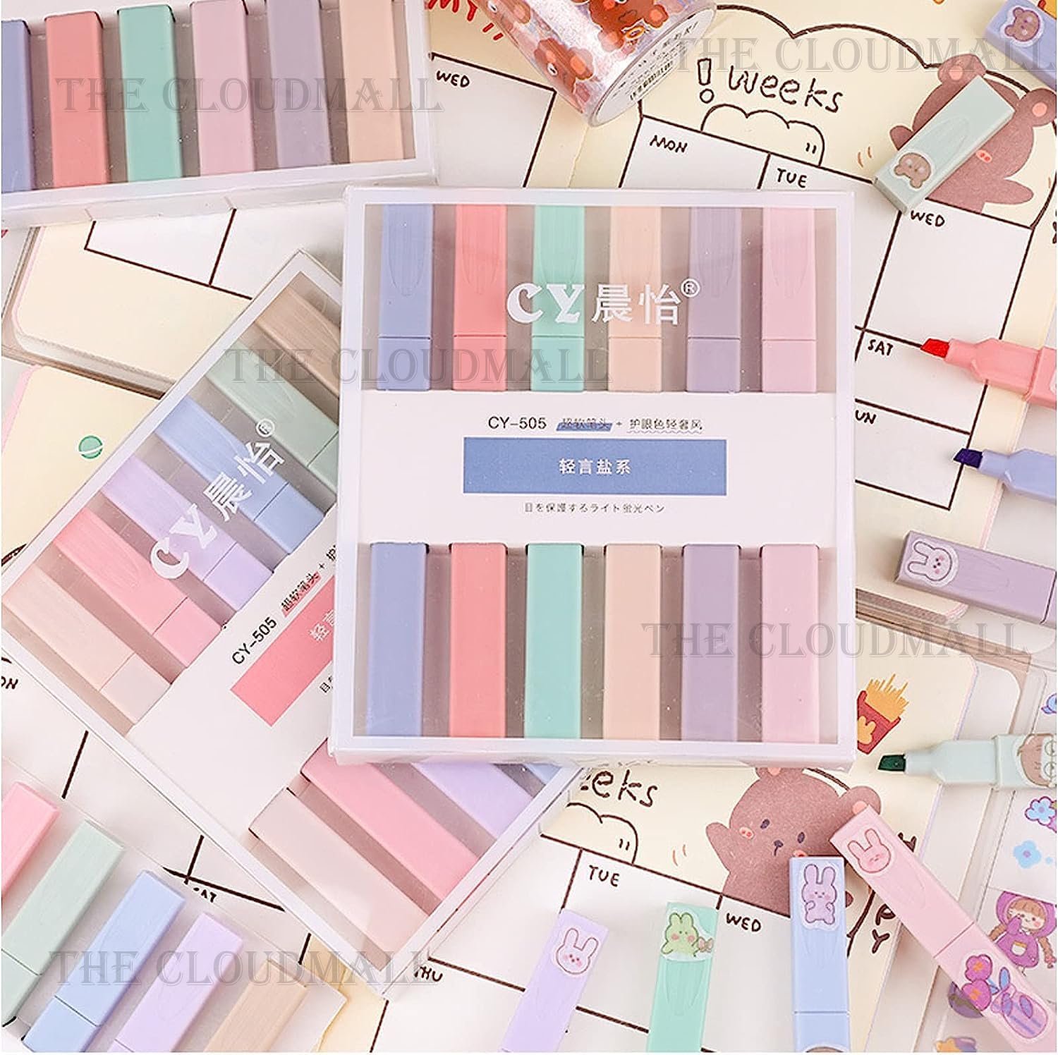 Finalize Curve Highlighter Pen Set, Linear Roller Color Pens,Dual Tip