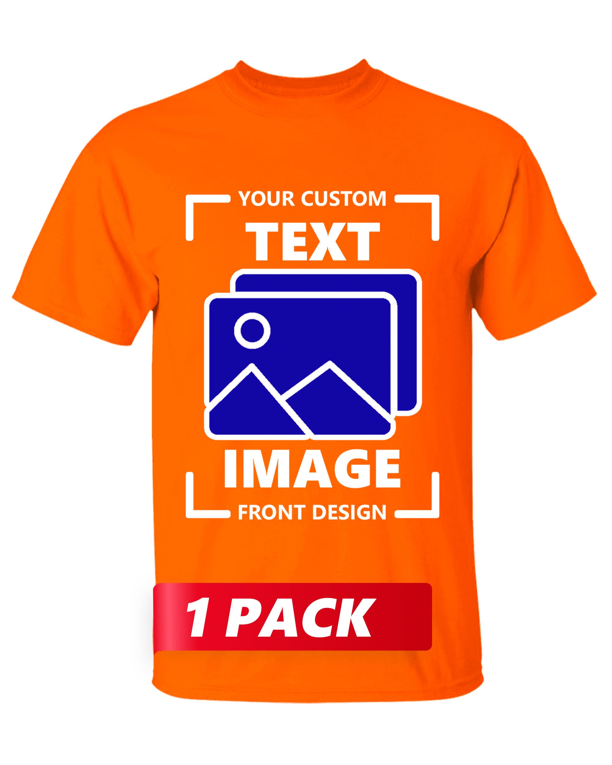 Gildan Custom T-Shirt - Personalized US-Cotton Unisex Tee Shirt - Front Back Design with Image Logo Text Photo