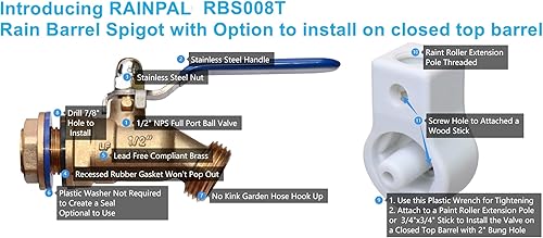 Miniatura 2 de Paquete de espita de barril de lluvia y kit de enlace (RBS008T+xRBLSS5)