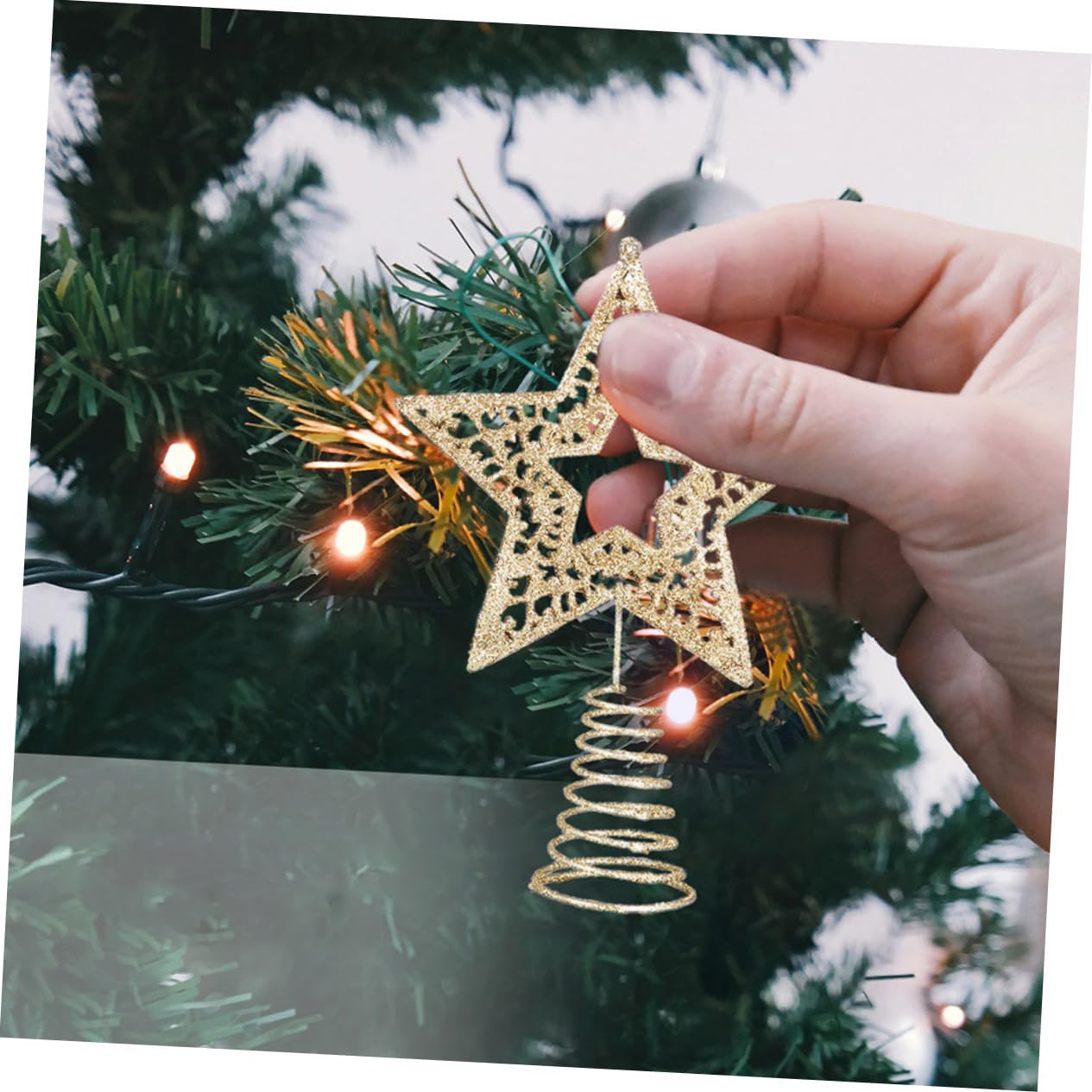 IMIKEYA 12stücke Teiliges Weihnachtsbaumspitze Goldene Fünfzackige Sterne Für Festliche Baumdekoration Christbaumspitzen Für Drinnen Und Draußen Für Weihnachtsfeiern