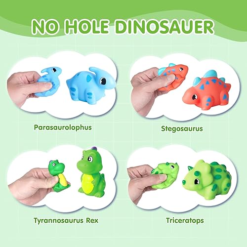 Miniatura 5 de Cmartlarge Juguetes de baño de dinosaurio para niños pequeños, rueda giratoria colorida, sin moho, juguetes de baño, juegos de pesca, juguete de