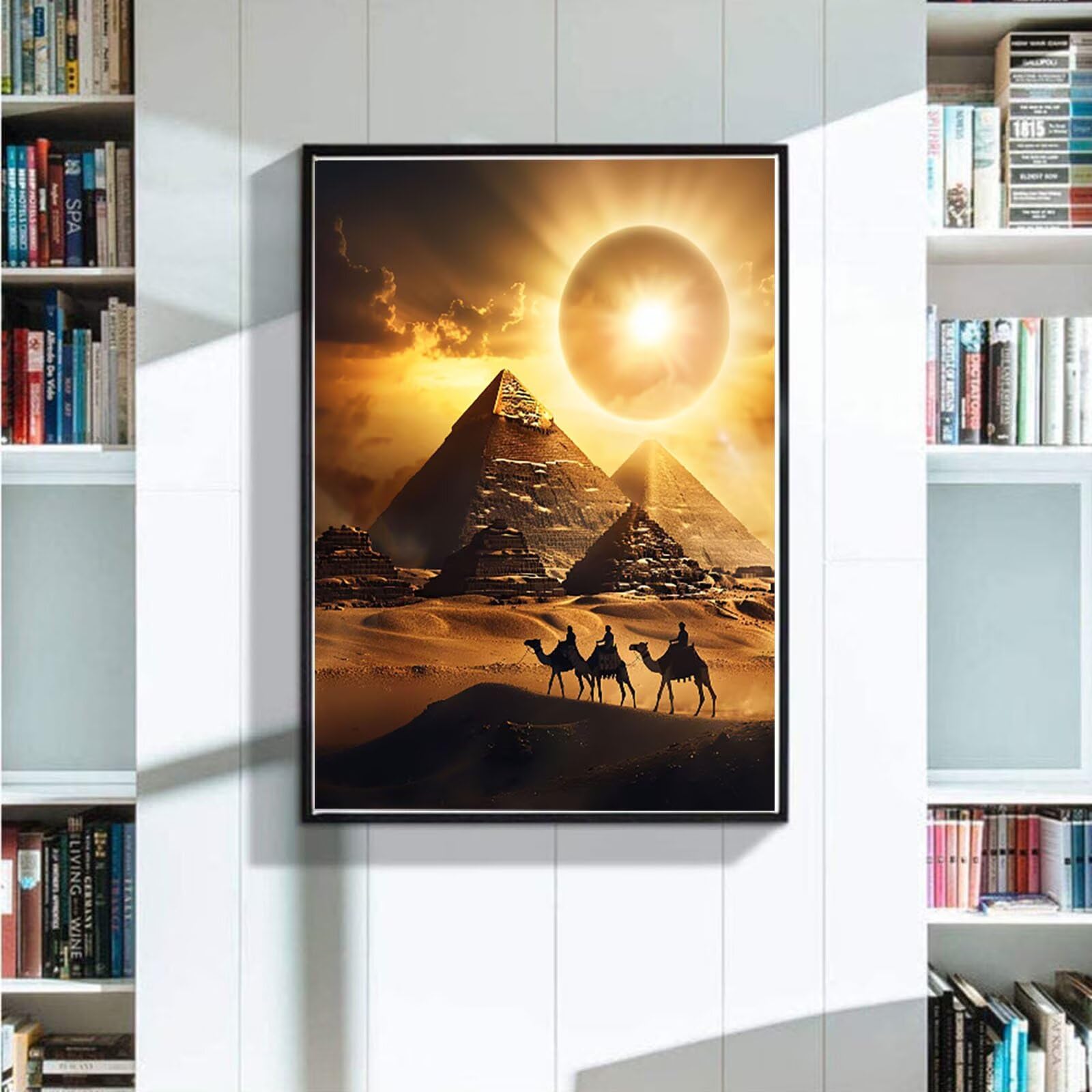 égypte Peinture Diamant Painting Kit, 5D Diamond Painting Adulte, Diamond Painting Désert DIY Square Drill Point de Croix Painting pour Débutants, Loisirs CréAtifs Adultes, Murale Décor 60x80cm 2-U