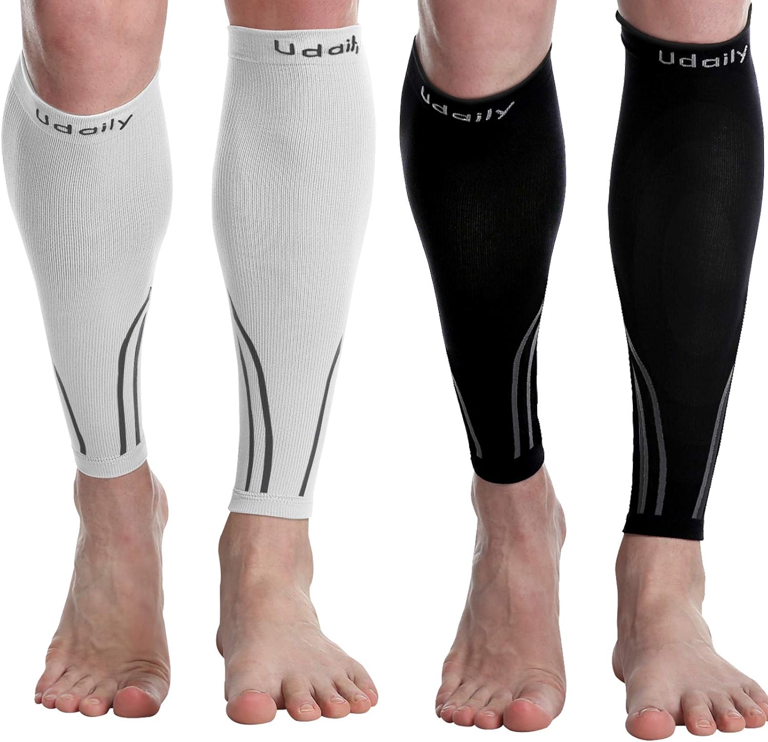 Udaily Calf Compression Sleeves for Men & Women (20-30mmhg) - Calf Support Leg Compression Socks for Shin Splint & Calf Pain Relief : Health & Household
