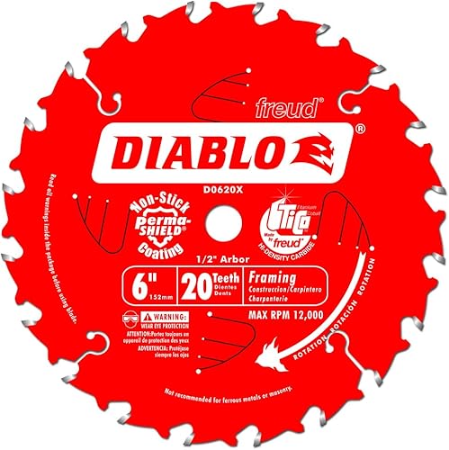 Hoja de sierra ATB de 6 pulgadas y 20 dientes con eje de 12 pulgada,