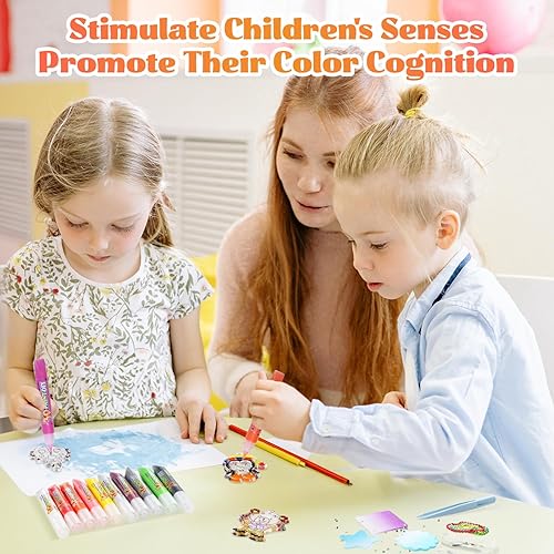 Miniatura 4 de SVECKE Pintura atrapasoles para niños, crea tus coloridos atrapasoles, kit de pintura acrílica para ventana, arte de ventana para niños de 6, 7, 8,