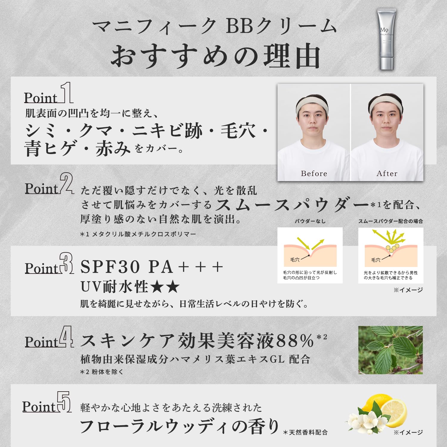 Amazon.co.jp: マニフィーク BB クリーム メンズ 001 （ライト