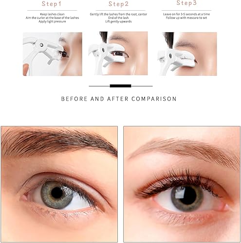 Miniatura 4 de Rizador de pestañas de 2 estilos, rizador de pestañas con 2 almohadillas de repuesto de silicona adicionales, logra rizos perfectos en 5 segundos,