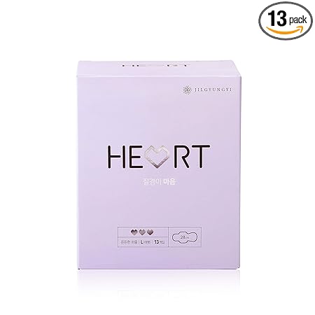 [JGY] Heart Sanitary pad Super 13pcs. Cornstarch Sheet, Extra Thin, Reduces Skin irritatiion, Complete Three Sided Sealing, an airy pad, Contain no Harmful Formula
