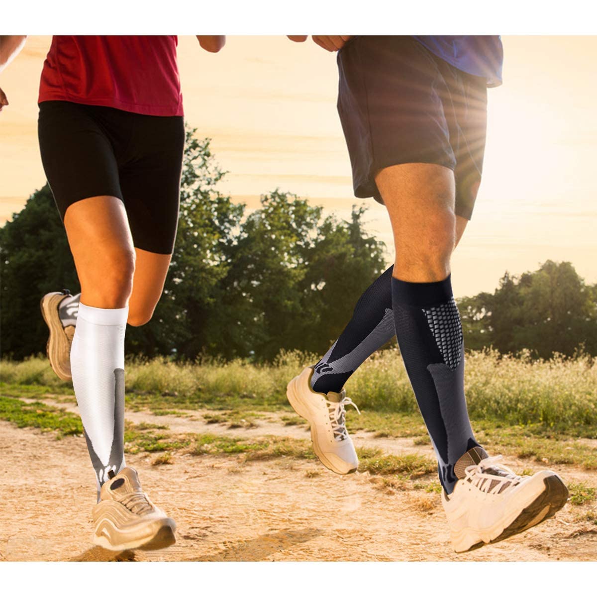 3 Par de Medias de Compresión para Hombre, Medias de Soporte Con Elástico, Calcetines de Compresión Hombres, Adecuado para Deportes, Viajes, Fitness