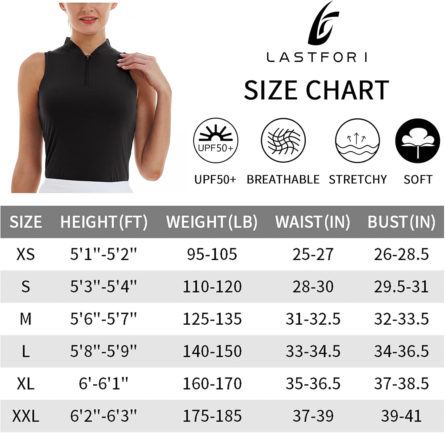 LastFor1 Women's Golf Polo Sleeveless Shirt Zip-Up UPF 50+ UV Protection Athletic Tops Slim Fit Quick Dry Lightweight : Clothing, Shoes & Jewelry