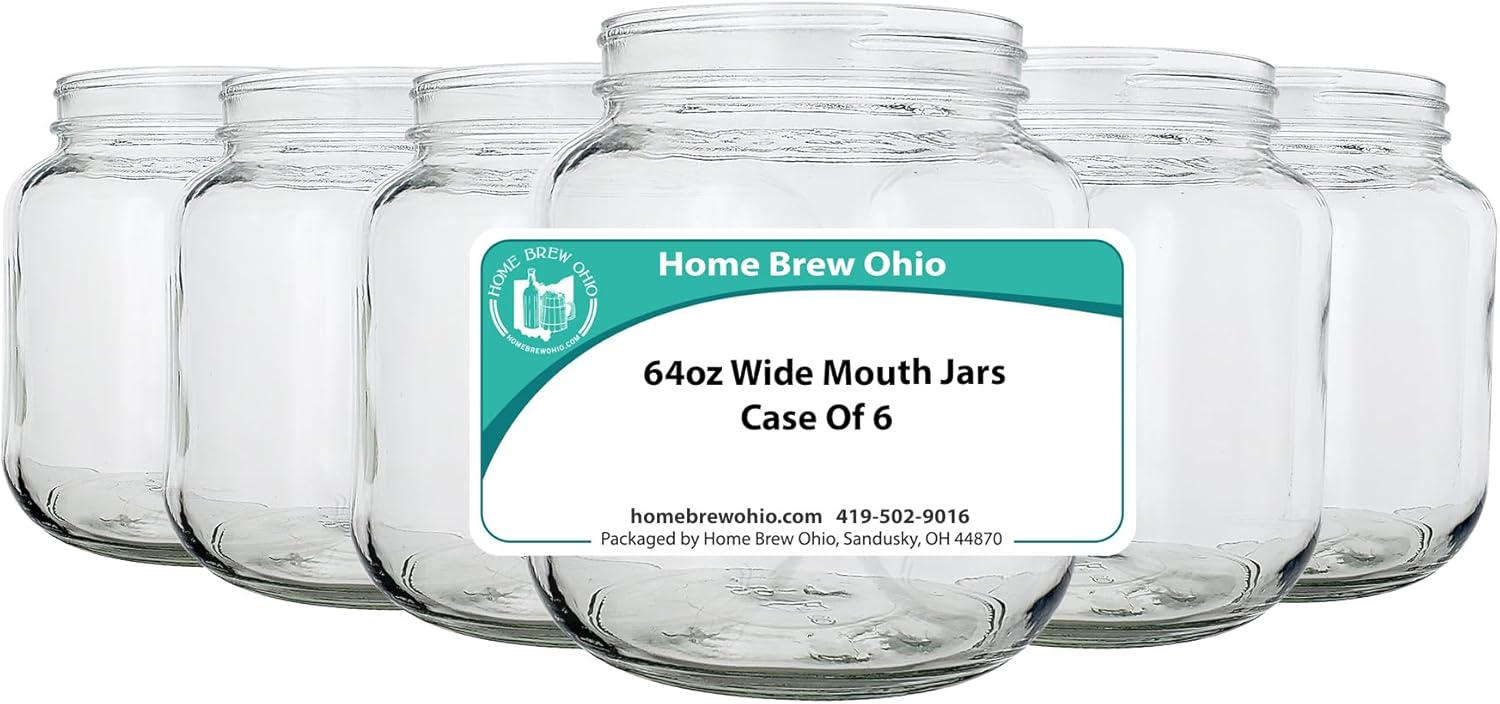 Home Brew Ohio 64oz Wide Mouth Jars (Pack of 6)