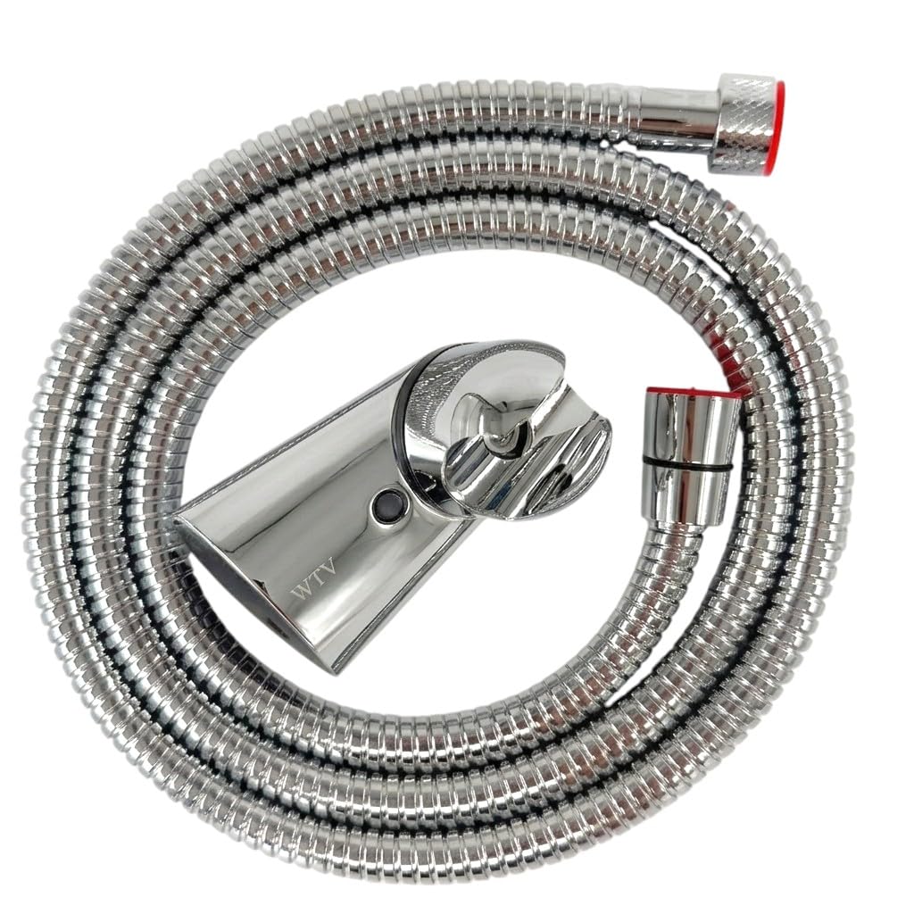 Alisveristime Premium Kare El Duşu Seti 150 cm Çift Kenetli Spiral Hortum, Krom Kaplama, Pirinç Somun, Duş Askı Aparatı (%100 Yerli - 1. Sınıf Kalitede)
