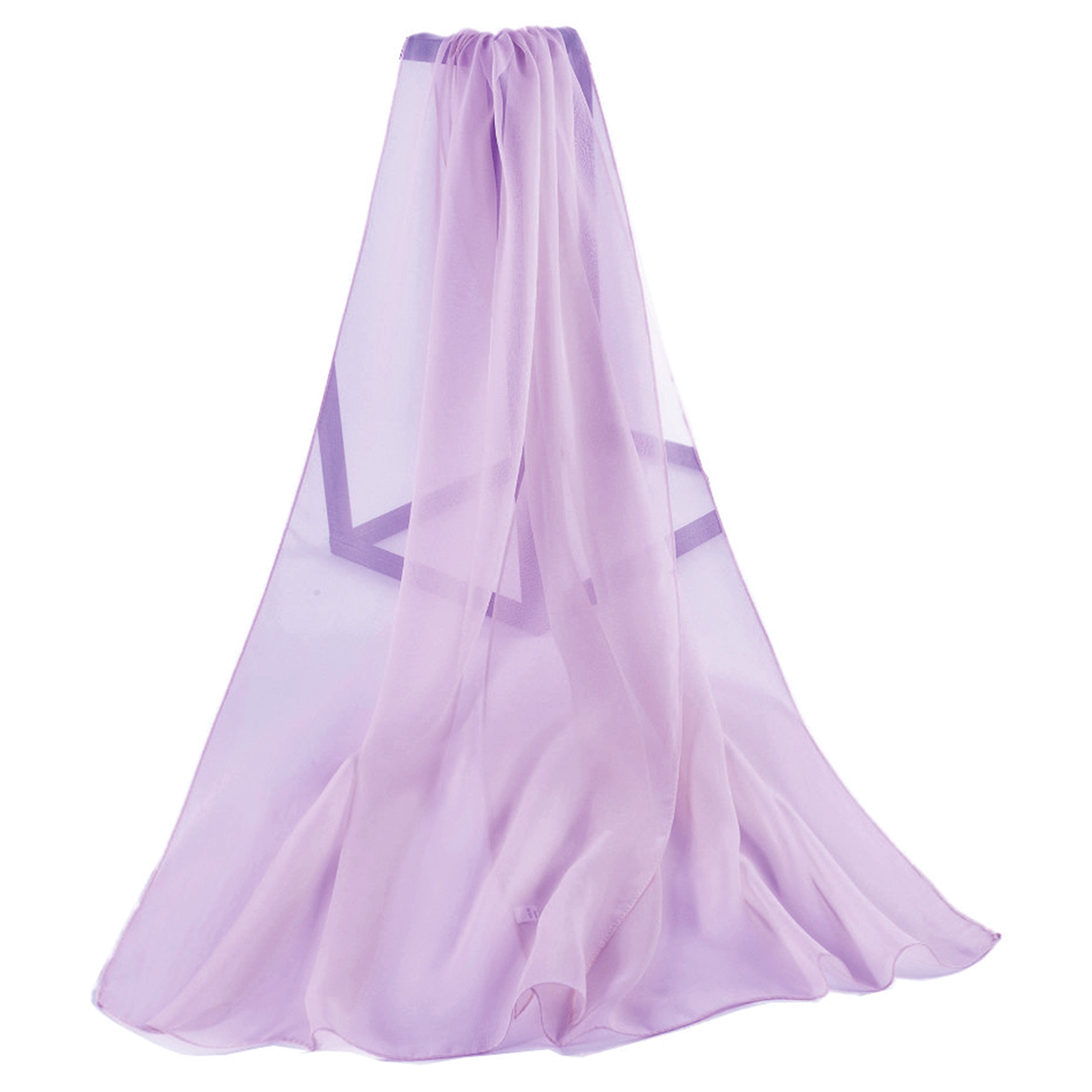 Plain Colour Chiffon Silk Style Scarf Shawl (Violet)