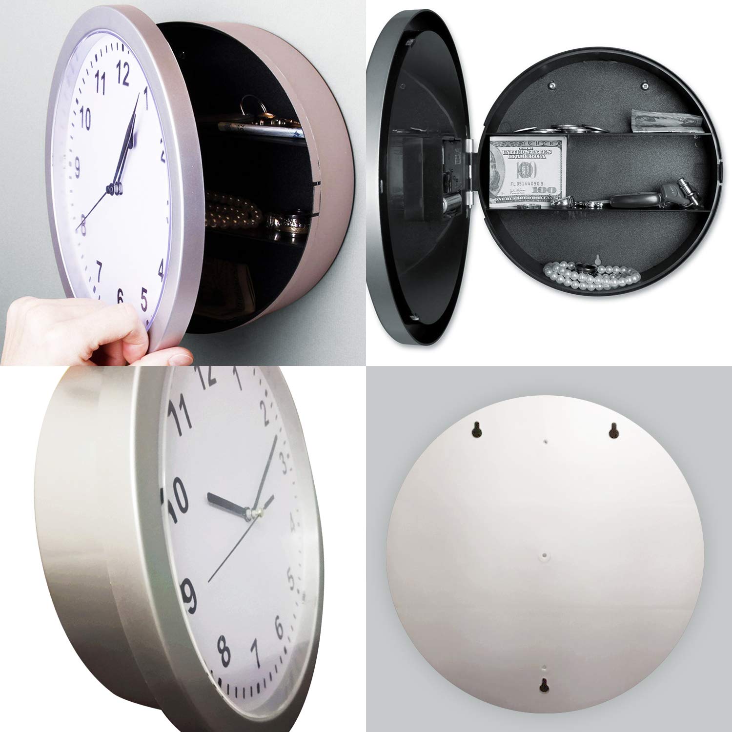 DL Wall Clock & Hidden Safe Box in One 10inch Wall Safe Clock