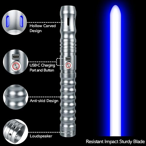 Miniatura 9 de Sable de luz de cristal resistente XRGB 3.0 Sable de luz de giro suave Control de movimiento 16 fuentes de sonido RGB cambio de color Fuerza FX