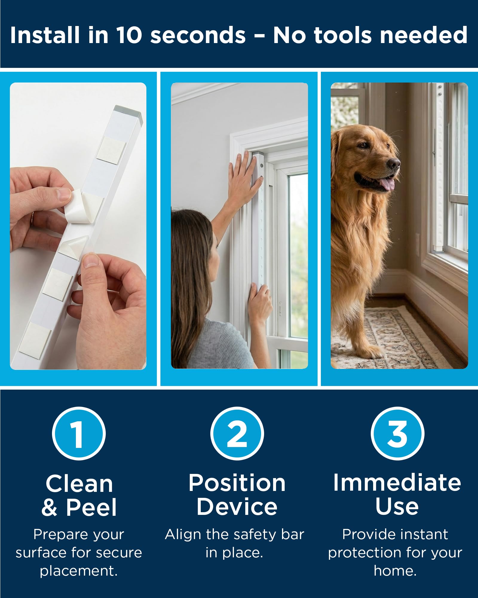 Barra de seguridad ajustable para puerta corredera y barra de seguridad para ventana, tope de puerta de seguridad duradero para protección de apartamentos y hogar, bloqueo de seguridad infantil y