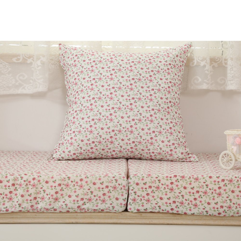 Ambiance pastorale coussin mixte fleurs plante oreiller 50x50cm