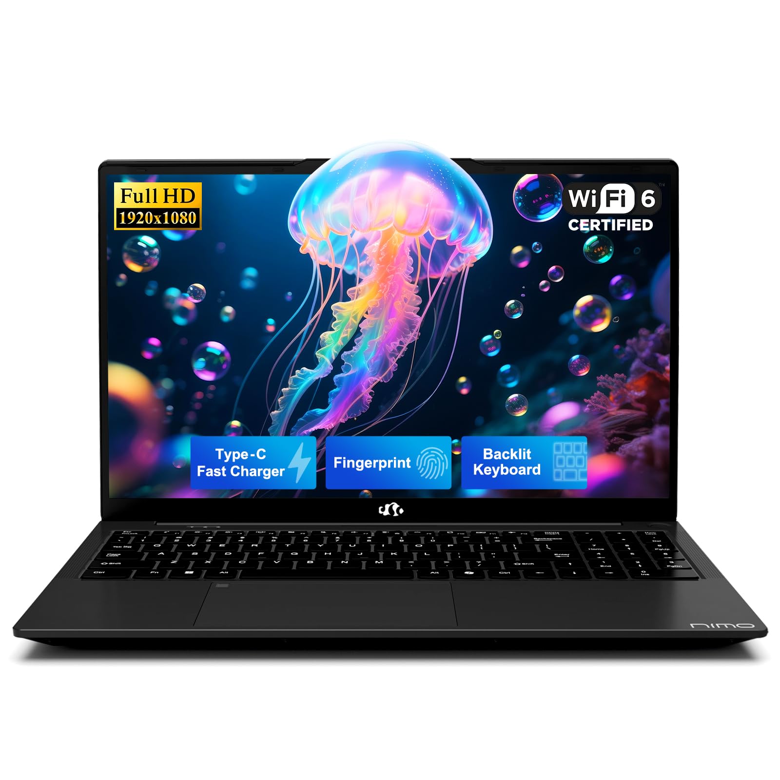 15.6" IPS FHD Laptop, Intel Pentium Quad Core N100 4GB RAM 128GB SSD (Beat i3-1115G4, Up to 3.4GHz) Computer with Backlit Keyboard Fingerprint WiFi 6 BT5.2, for Student and Home