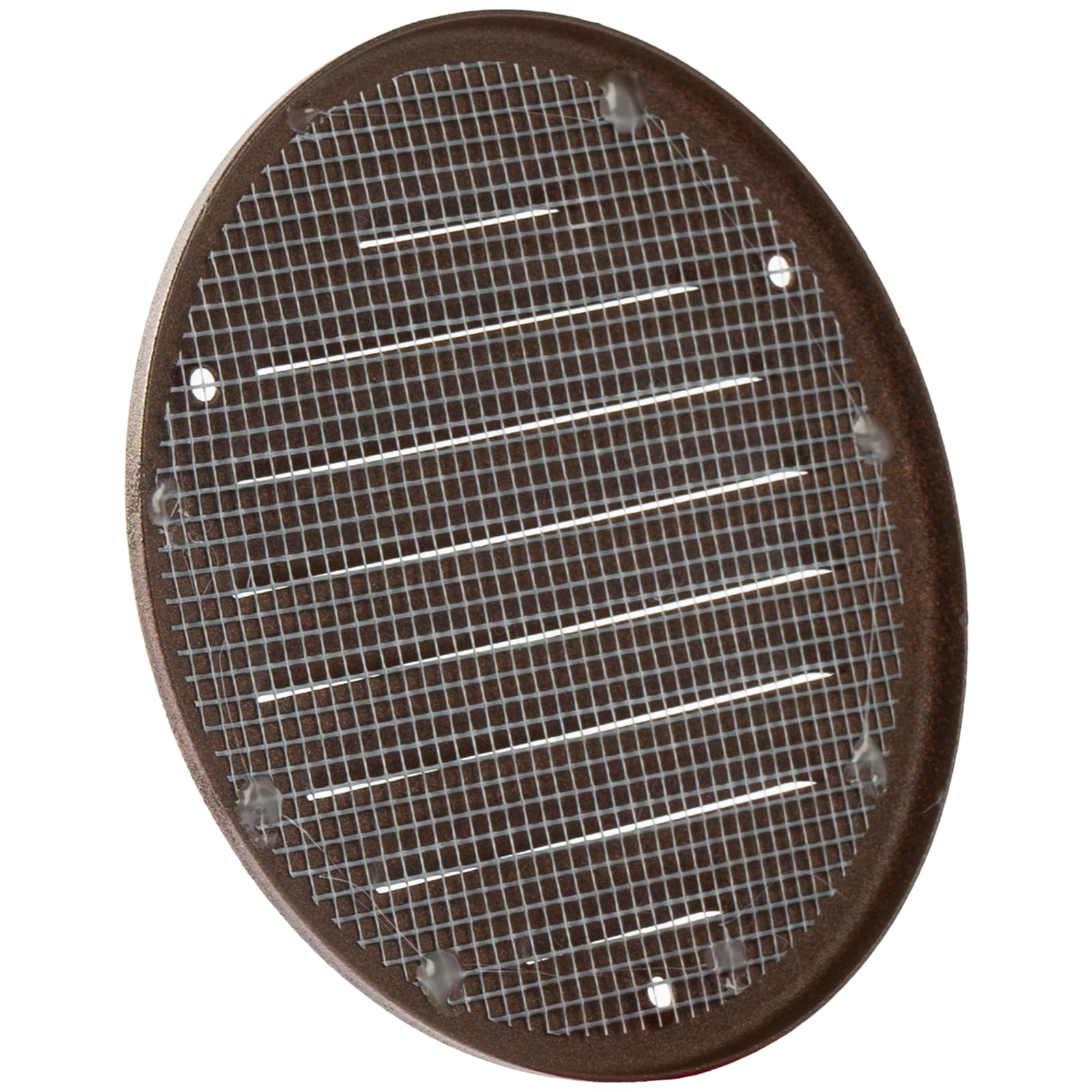 Vent Systems 100 mm / 3.94" Inch, Brown Metal Vent Cover, Round Soffit Air Vent Louver, Grille Cover, Built-in Mesh Screen - Image 2