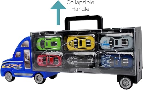 Miniatura 4 de 7pc Go Truckin Semi Truck Toy Diecast Race Car Carrier Set