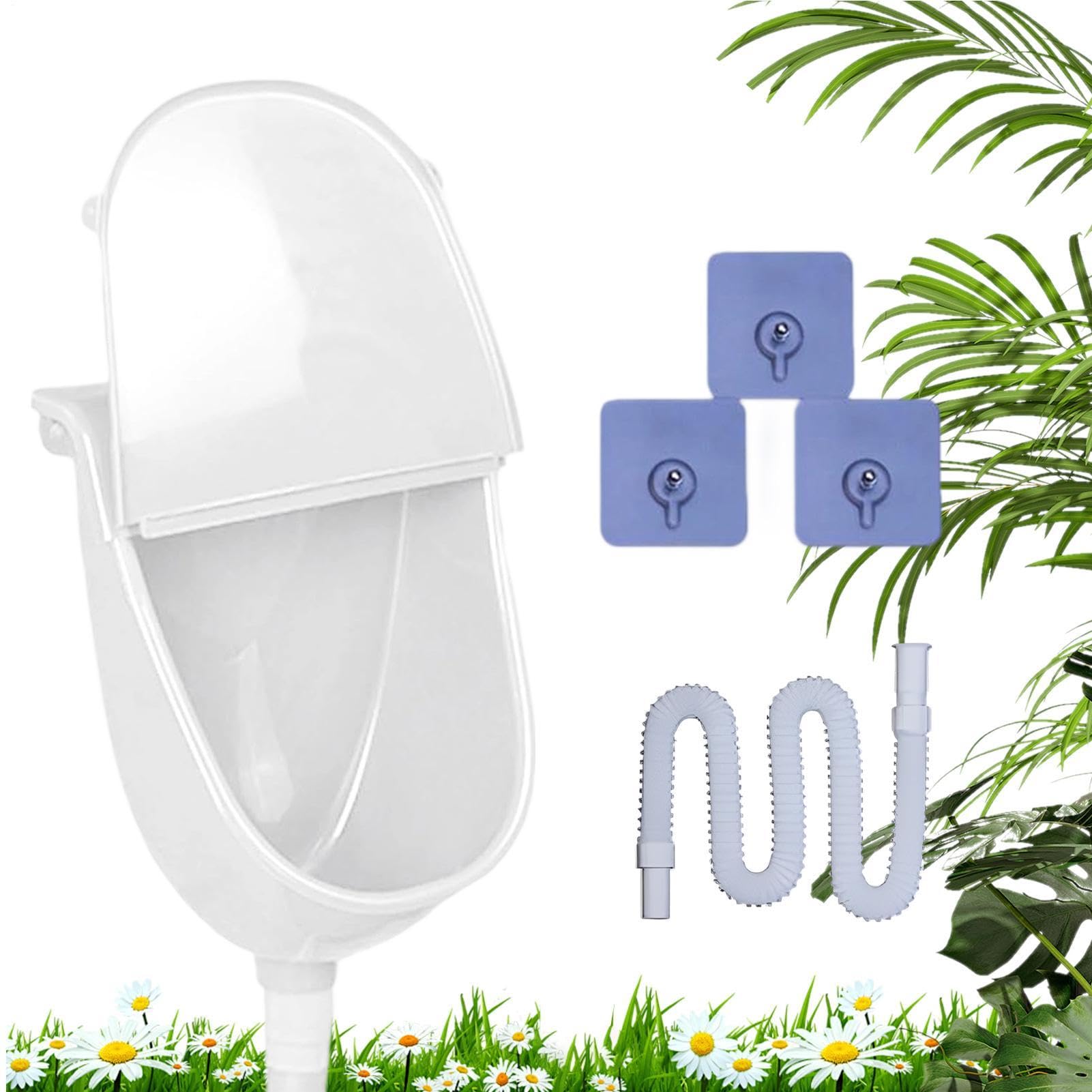 Urinario De Pared Con Tapa | Fácil De Instalar Anti Atasco Adhesiva Inodoro | Urinario Portátil Para Exteriores Y Baño,Para Garaje Camping Dormitorio Jardín Patio Trasero Adolescentes