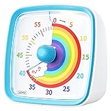 Yunbaoit Minuteur Visuel pour Enfants et Adultes‌, Minuteur à Décompte de 60 Minutes avec Fonction Flash Silencieuse, Motif Arc-en-Ciel, Timer Enfant pour Salle de Classe, Maison, Cuisine (Bleu) Bleu-arc-en-ciel