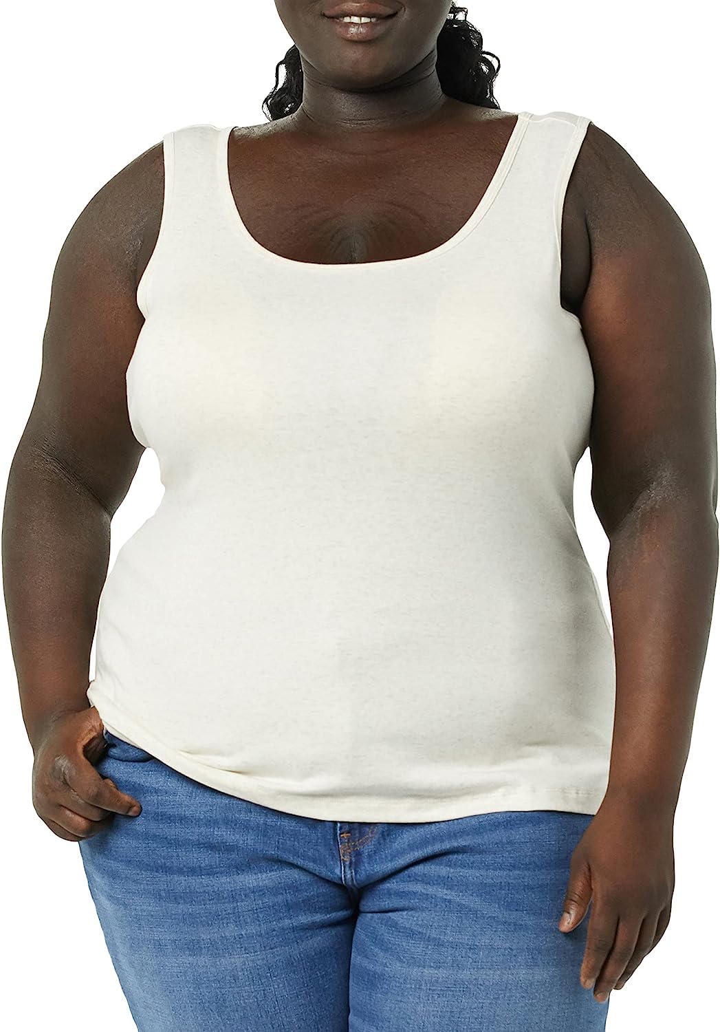 SHAPERX Inners Stay New Tank Top for Women Plus Size Pack of 1 (2XL, White) - Image 3 thumbnail