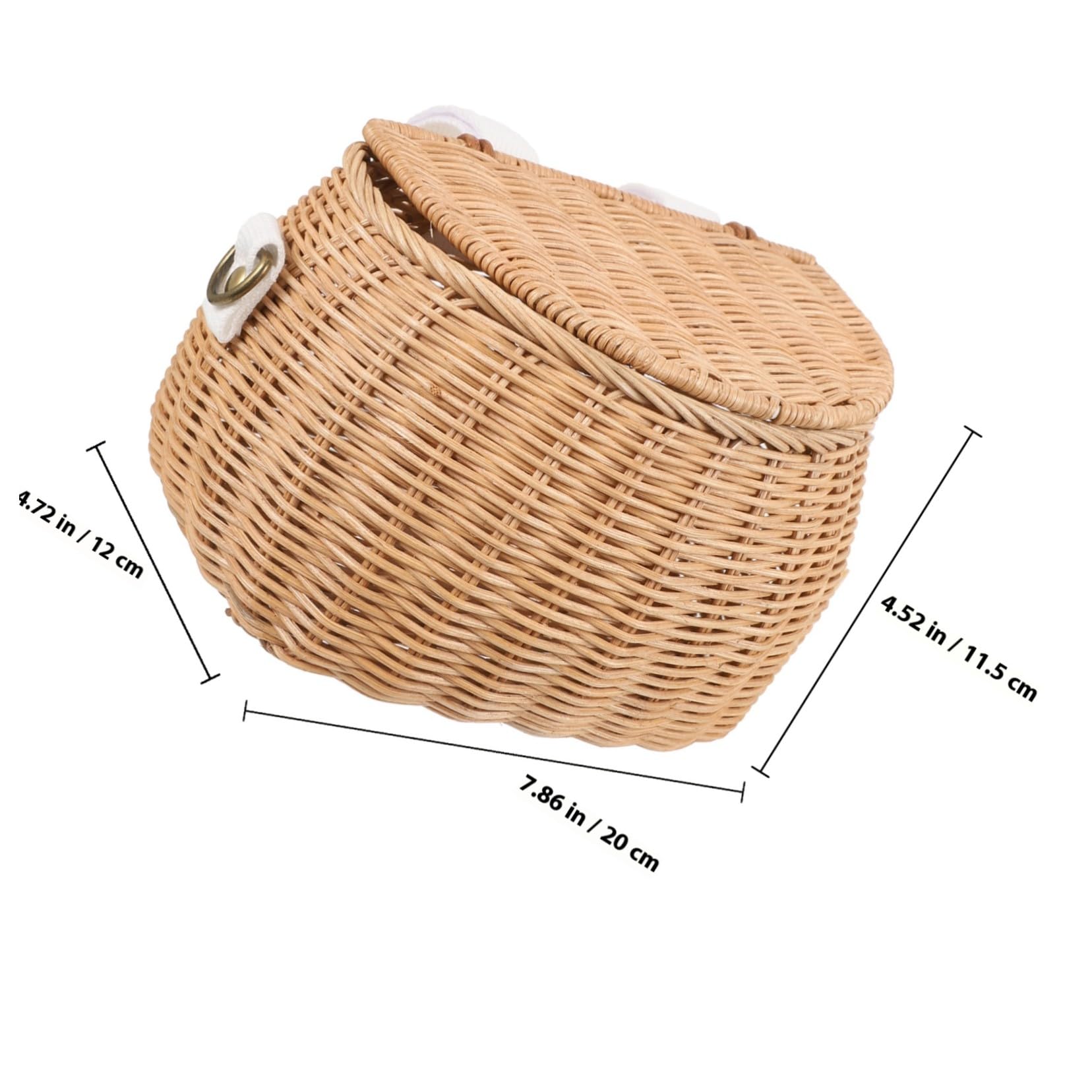 Didiseaon Panier Vélo Garçon Fille Tressé Main Rotin Rangement Pratique pour Scooter et Draisienne Panier de Guidon Stable et Facile à Installer pour Garçon Fille