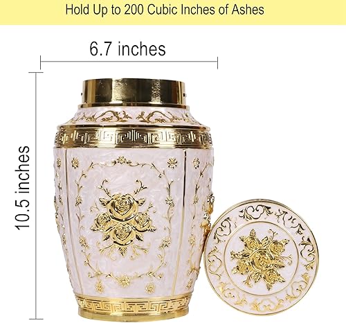 Miniatura 3 de Urna para cenizas humanas adultas  Urna de cremación de rosas para mamá  Urna funeraria para mujeres hecha de aleación de zinc  Capacidad para 200