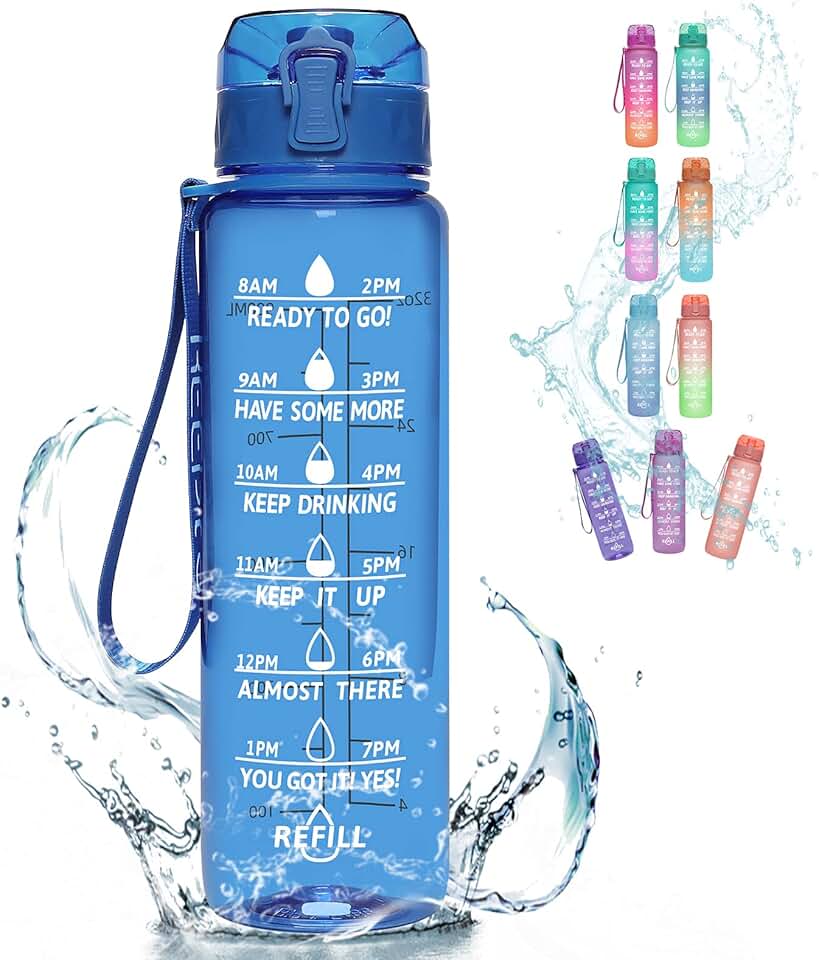 water bottles with times to drink