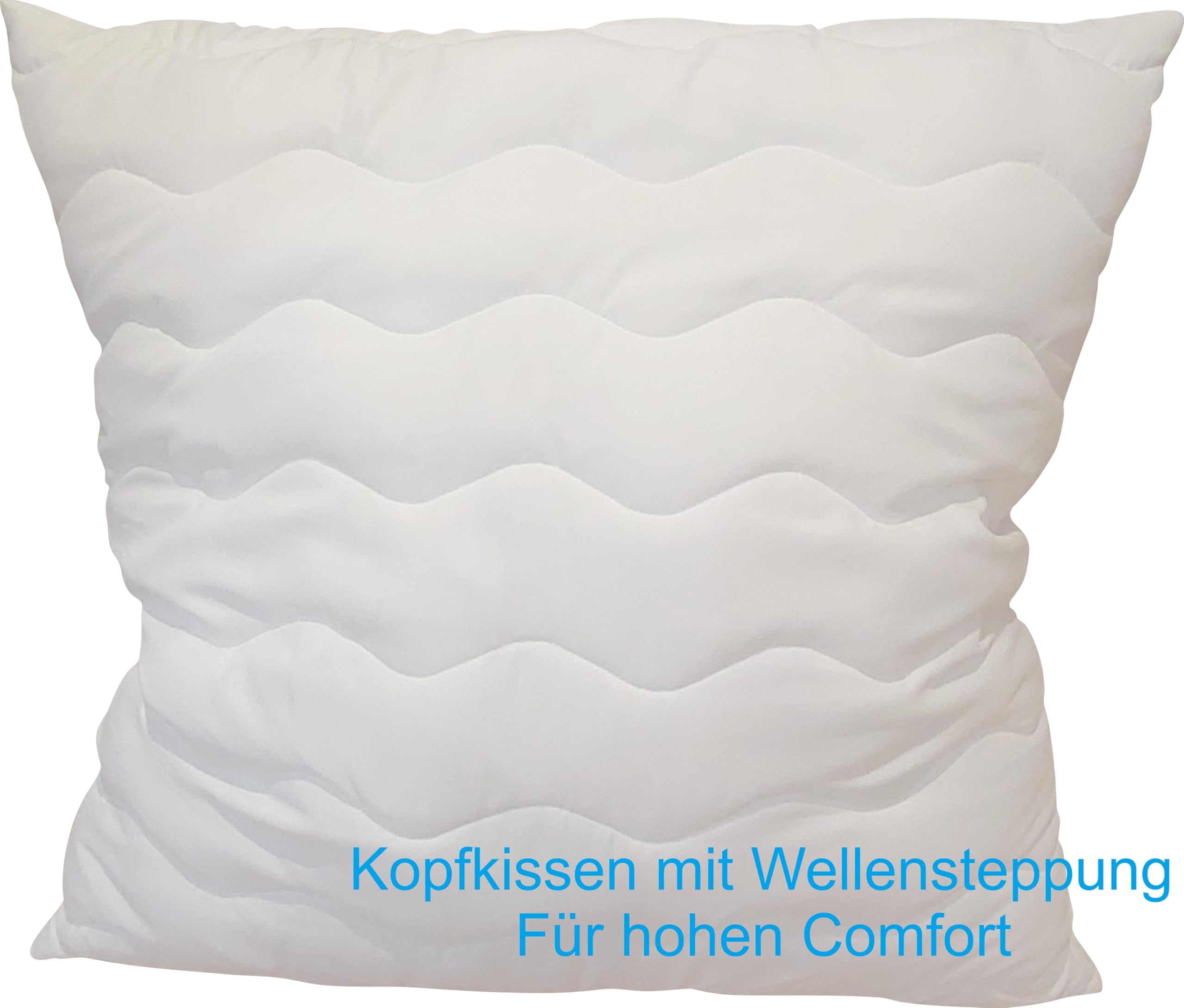 Steppbettdecke Bettdecke & Kopfkissen Comfort Bettenset Für Allergiker Waschbar Ganzjahresdecke Vierjahreszeiten-Bett mit Klimafaser Steppdecke 2X Bettdecke und 2X Kopfkissen mit Steppung 4 teilig Set