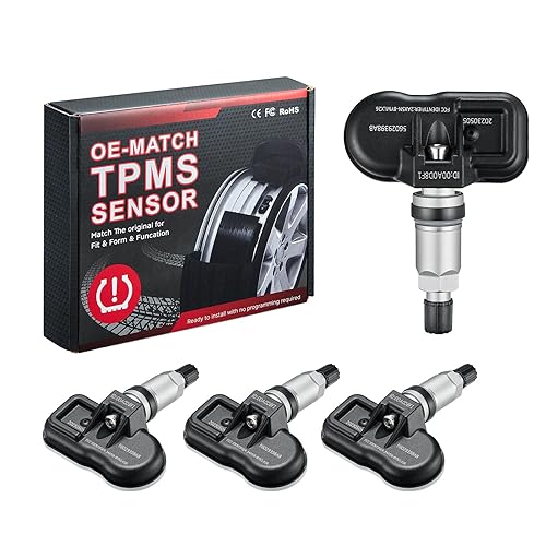 BDFHYK Sensor de sistema de monitoreo de presión de neumáticos TPMS mejorado de 433 MHz compatible con Jeep Wrangler JK Dodge Ram Charger Reemplazo
