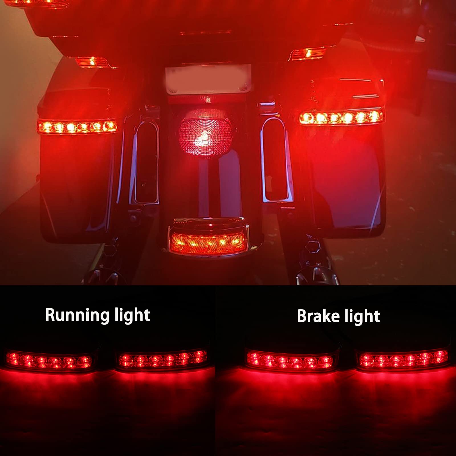 2PCS LED Saddlebag Motorcycle Tail Lights with Brake Light Running Turn Signal Lights Compatible With 2014-2020 Harley Touring Street Road Glide Electra Ultra Classic Ultra Limited CVO
