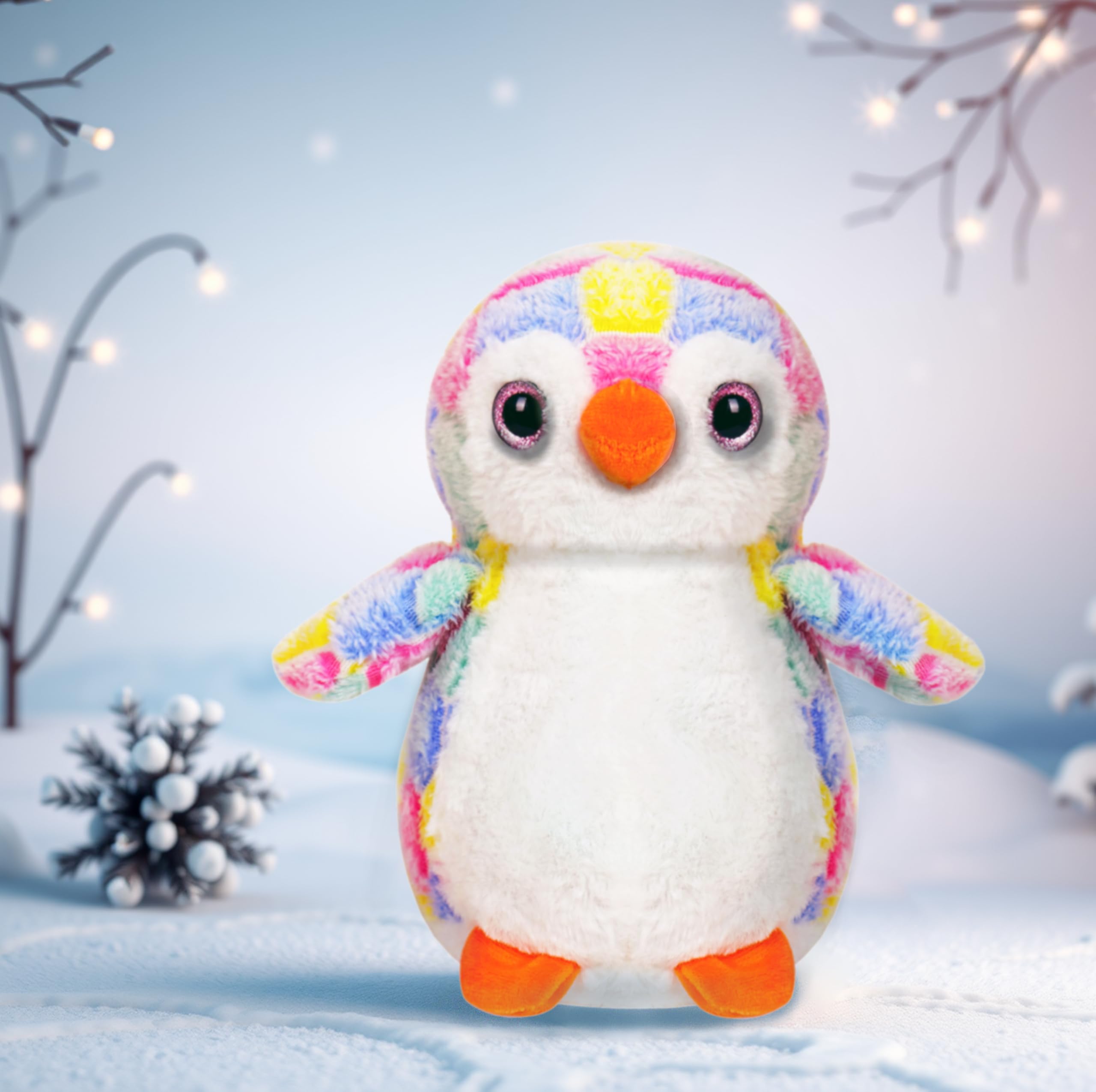 BLISS BABEE Colourful Cute Snow Fur Rainbow Penguin 2024 Soft Toy for Kids|Girls|Boys with Baby Safe Plush | Ideal for Birthdays & Special Occasions - 30 Cm (Rainbow) (B0D5DD9XG4) Amazon Price History, Amazon Price Tracker