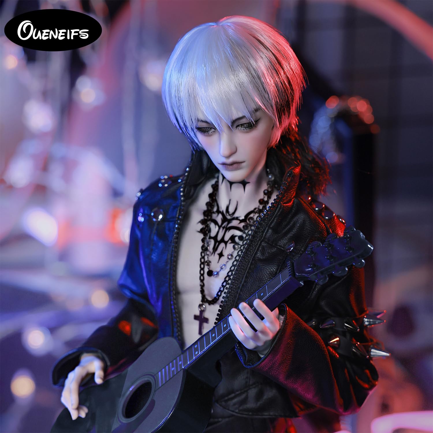 1/4 Acebjd Bjd Puppe Bassist Punk Rock Band Modern Fashion Hip-Hop Street Style Fullset Harz Spielzeug für 15+ Jahre alt