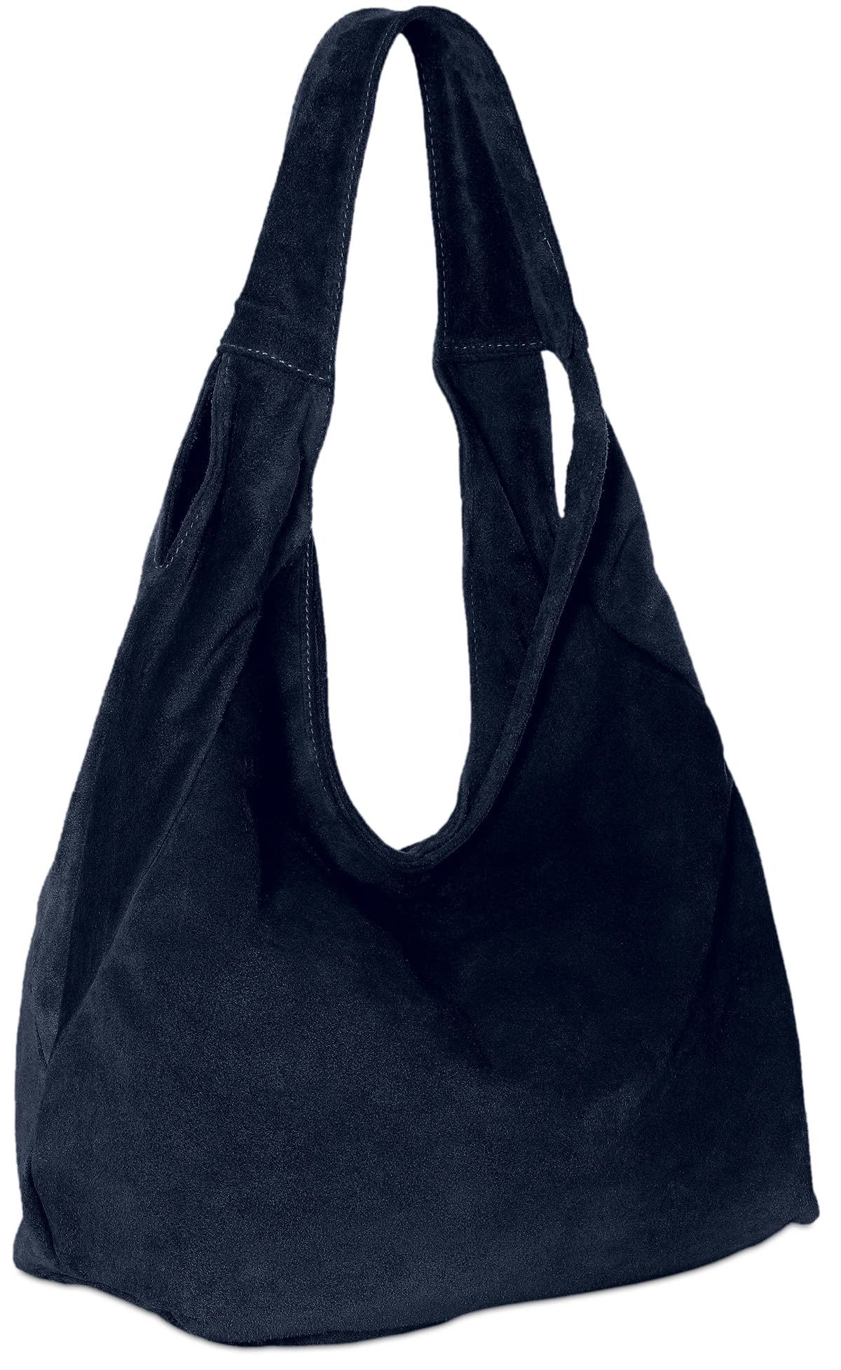 Caspar Große Damen Veloursleder Schultertasche Samtweiche Beuteltasche aus Leder - PREMIUM LINE - Modell No.618 - Made in Italy