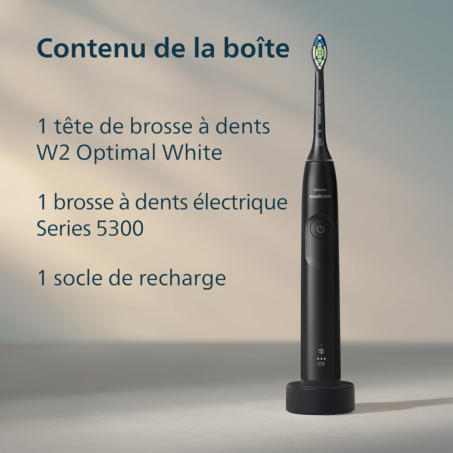 Close-up of the Philips Sonicare W2 Optimal White brush head bristles.