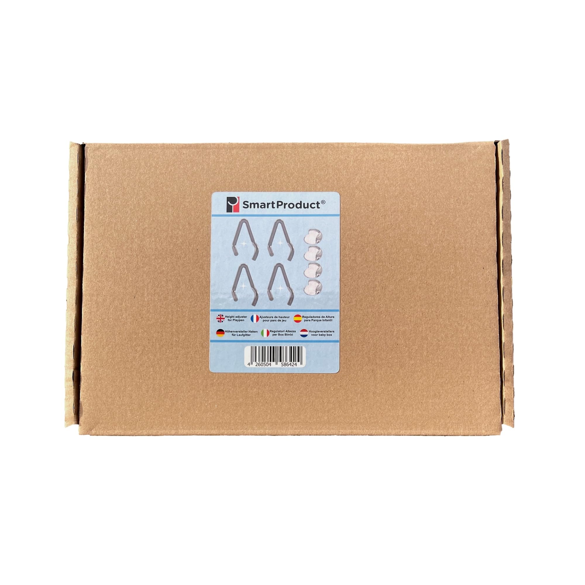 Ajusteurs de hauteur pour parc de jeu pour bébé, pack de 4 rehausseur en acier galvanisé pour plusieurs set de 4 protections d’angle pour meuble, transparentes et en PVC
