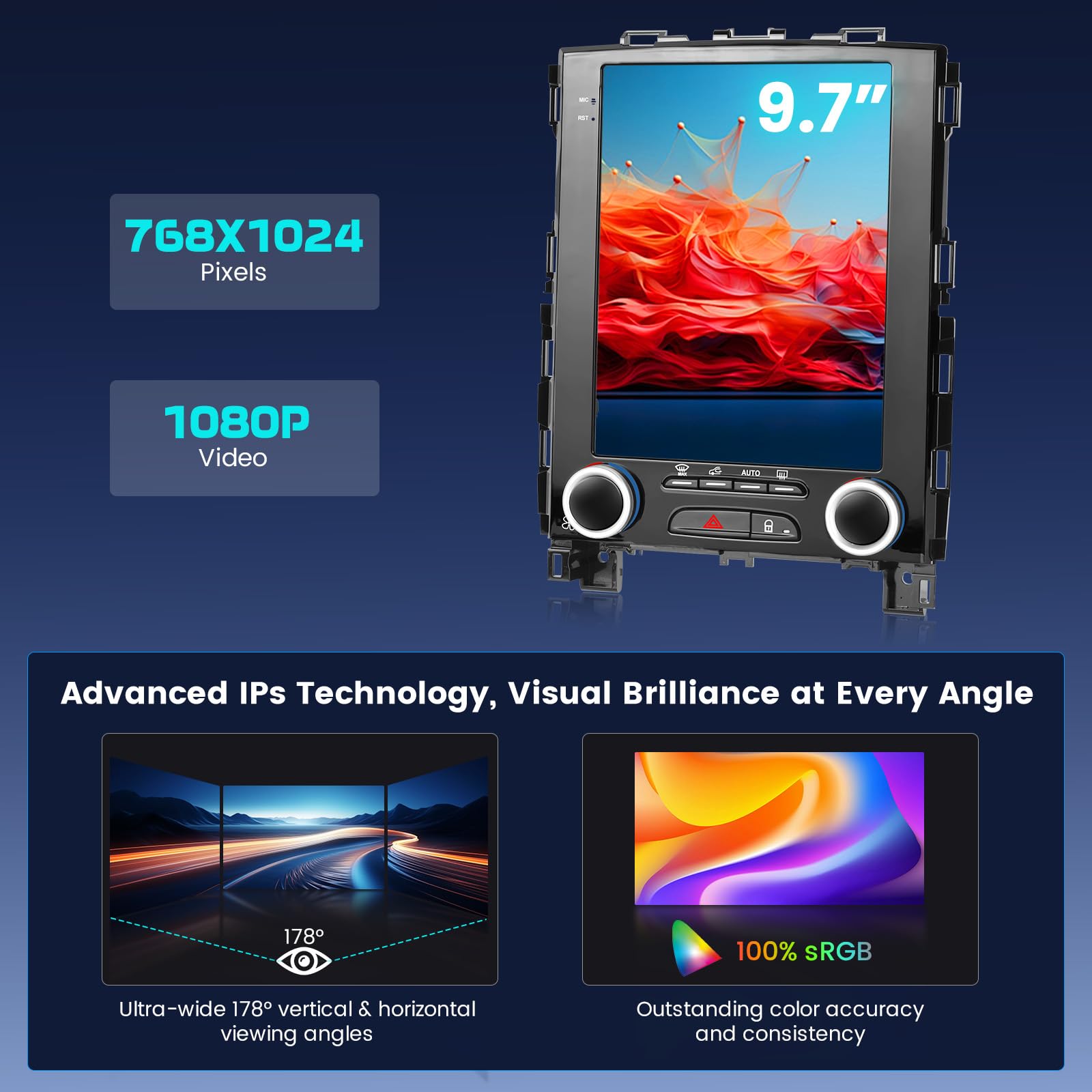 [8 Core 4+64G] Android Radio Coche para Renault Megane 2017-2019 con Inalámbrico Carplay Android Auto MirrorLink, 9.7 Pulgadas IPS Pantalla Táctil Radio con Bluetooth 5.0/GPS/FM/WiFi/SWC/32EQ