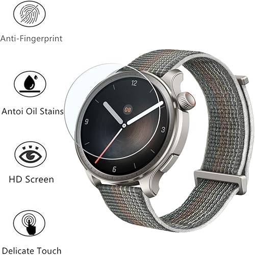 Miniatura 3 de Protector de pantalla compatible con Amazfit Balance (2023 New GTR) (paquete de 3) SmartWatch 9H, película de vidrio templado, transparente, sin