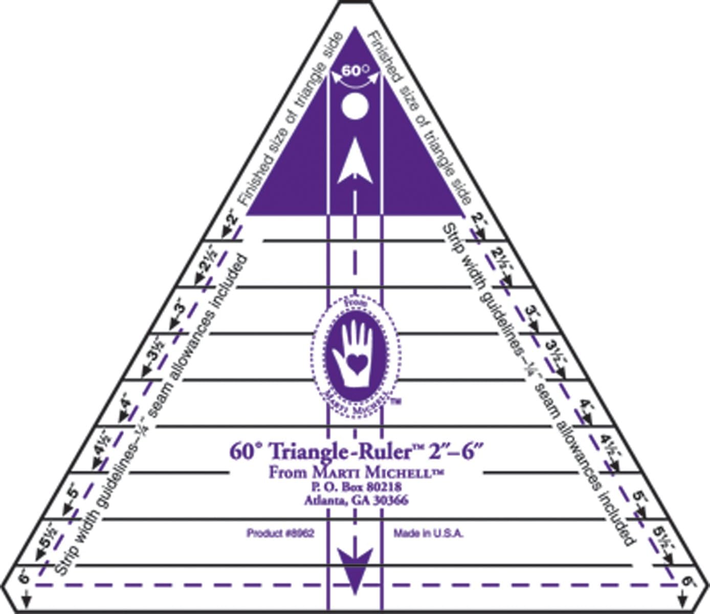 Marti Michell 60 Degree Triangle Ruler, 2-Inch to 6-Inch