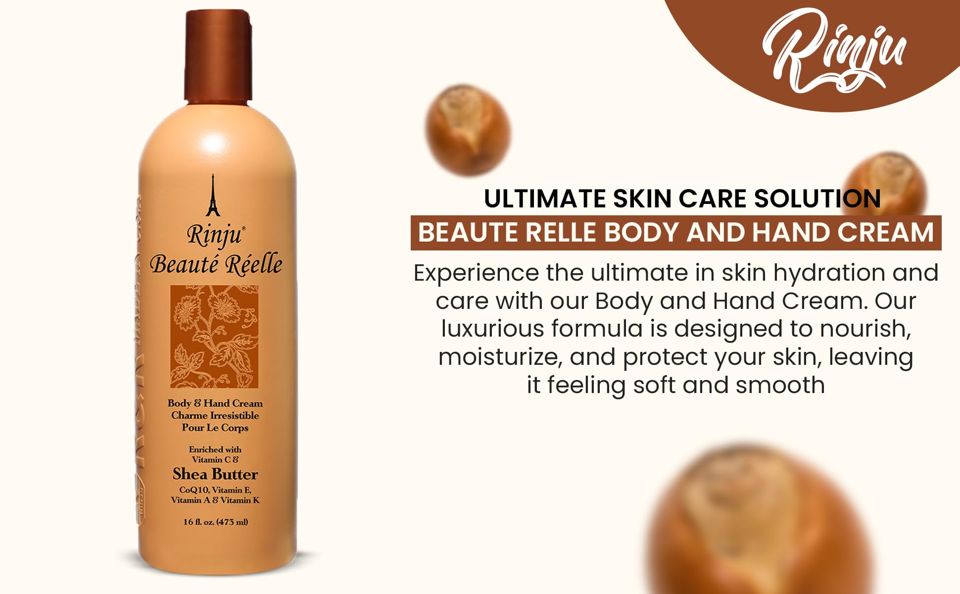 Amazon.com : Rinju Beaute Relle Body and Hand Cream 16 oz. (Case