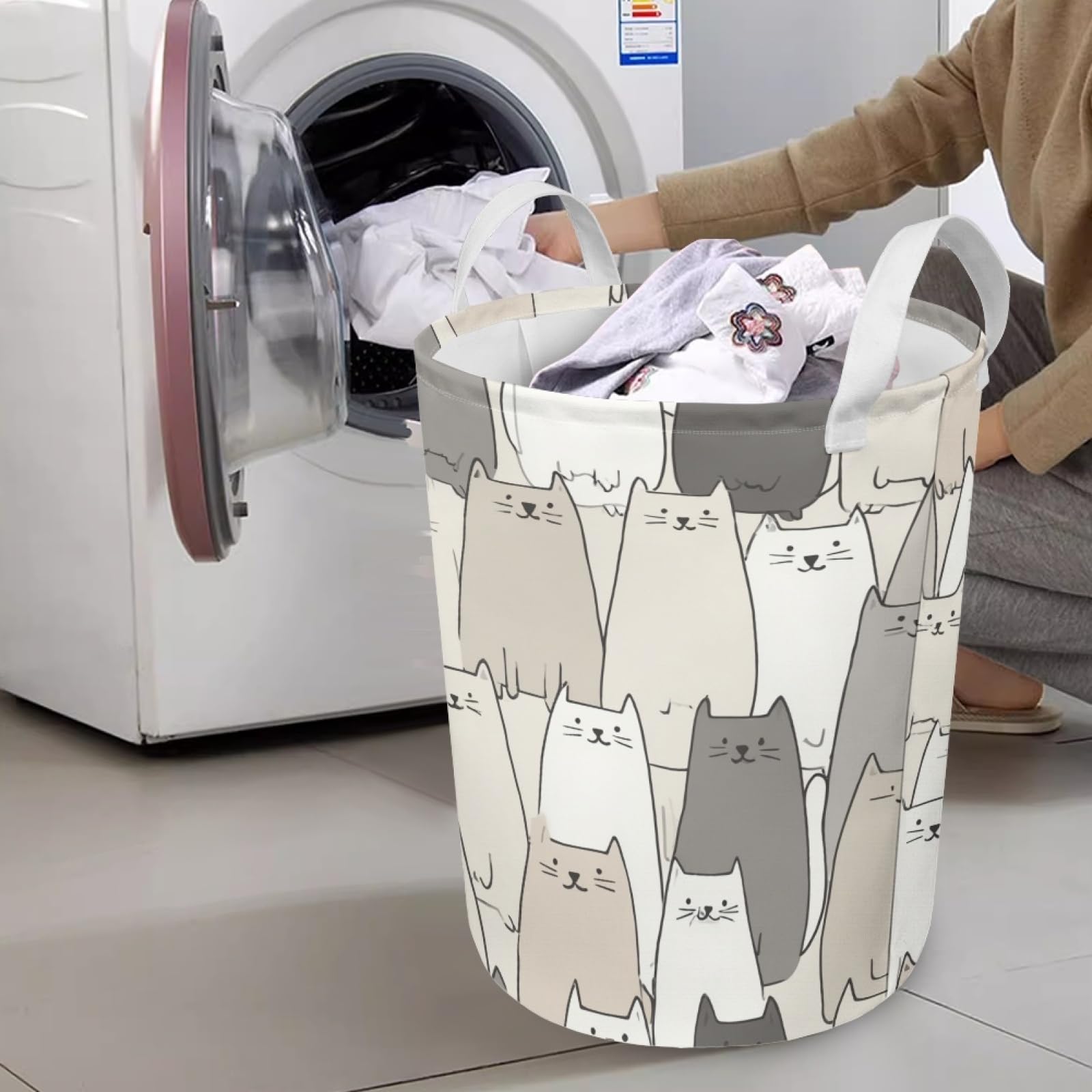 Gato Beigecesto ropa sucia pequeño