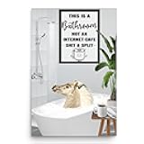 Funny Grey Miniature Horse Wall Art Poster 12x18 Inches Unframed - This is a Bathroom Not an Internet Cafe - Gifts for Horse Lovers
