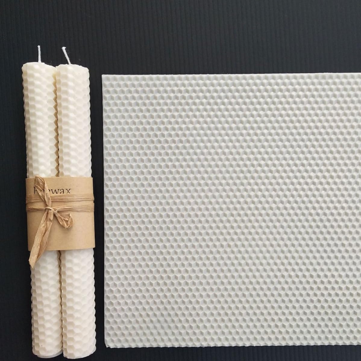 BATHVEVE Juego para Hacer Velas Caseras con 10 Láminas de Cera de Abeja Natural y 10 Núcleos de Algodón, Fácil de Usar para Práctica en Casa o Uso Profesional Color Color Aleatorio