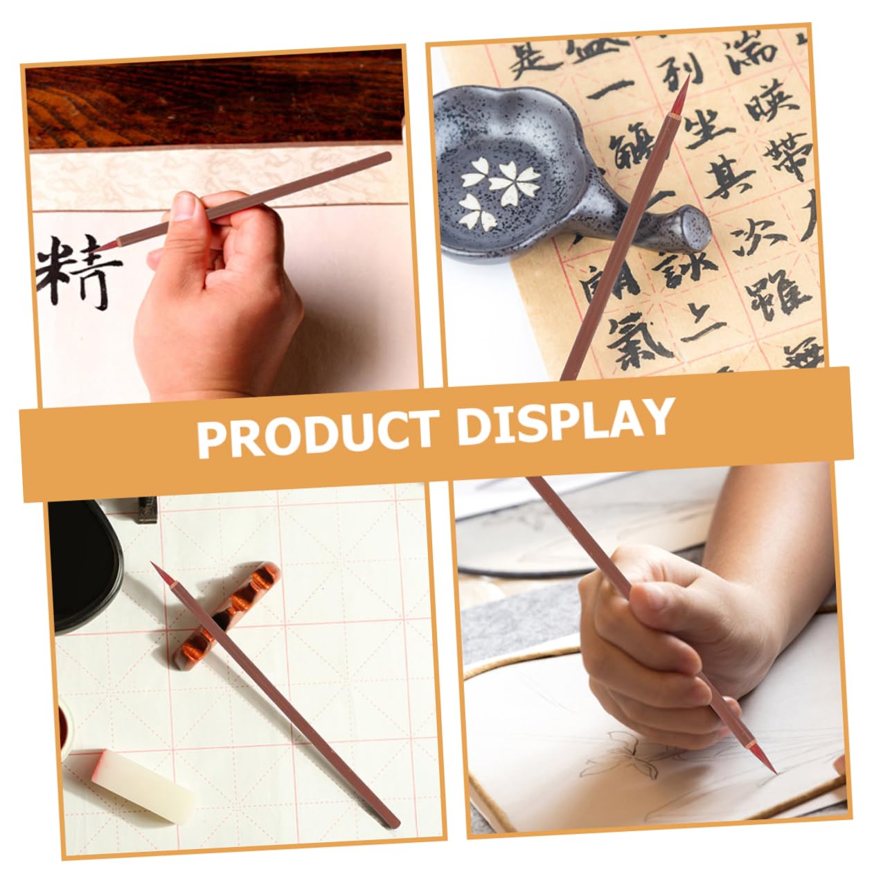 Angoily Little Red Writing Brush Set 3pcs Calligraphy Brush Pens for Chinese Calligraphy Artistic Traditional Portable Easy to Use