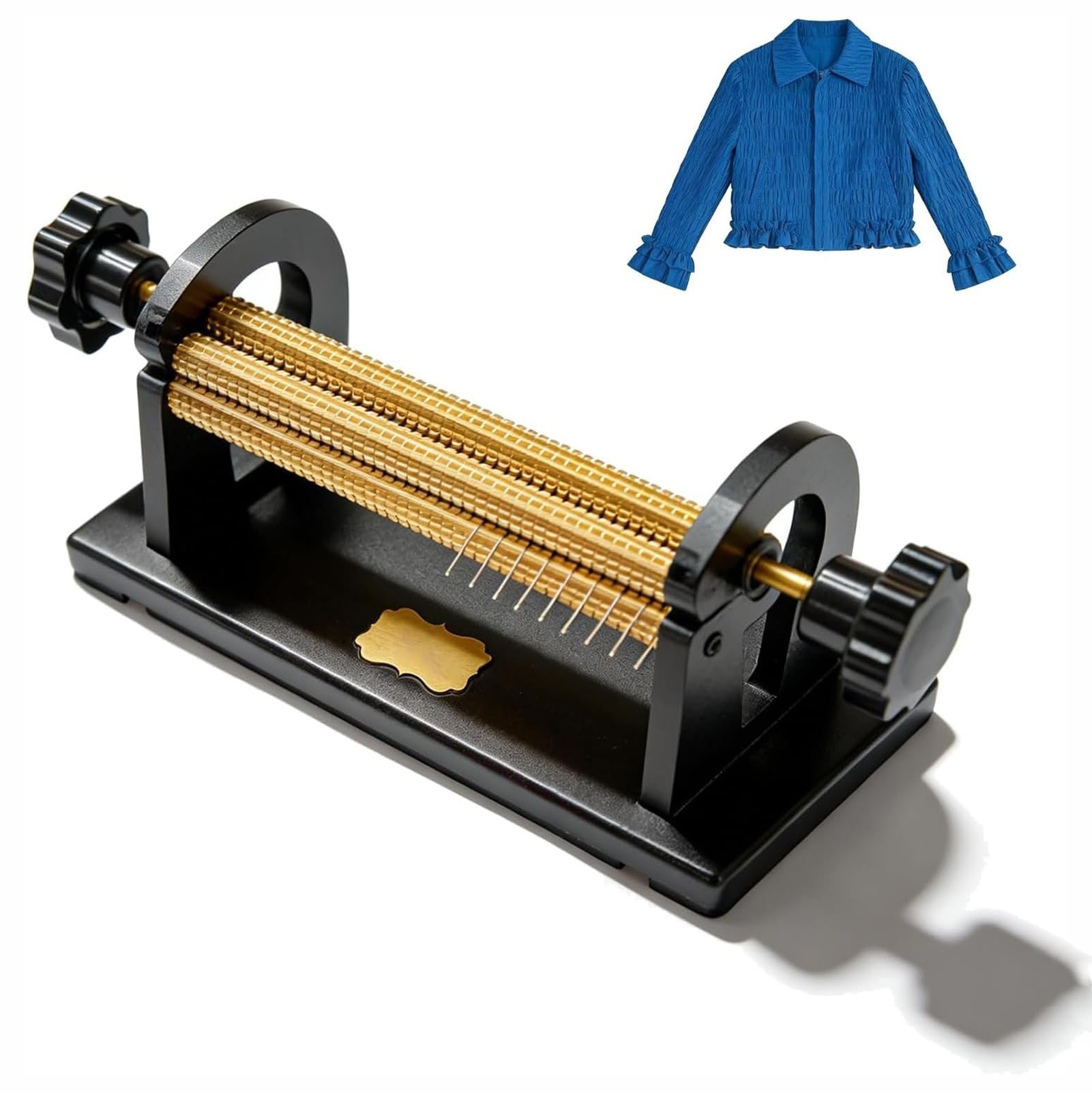 YXFAZPP Adjustable Smocking Pleater Machine, 47 Needle Positions, 24 Row Craft Pleats,Professional Sewing Tool, for Costume (Black)